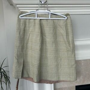 Vintage Plaid Pastel Green Mini Skirt